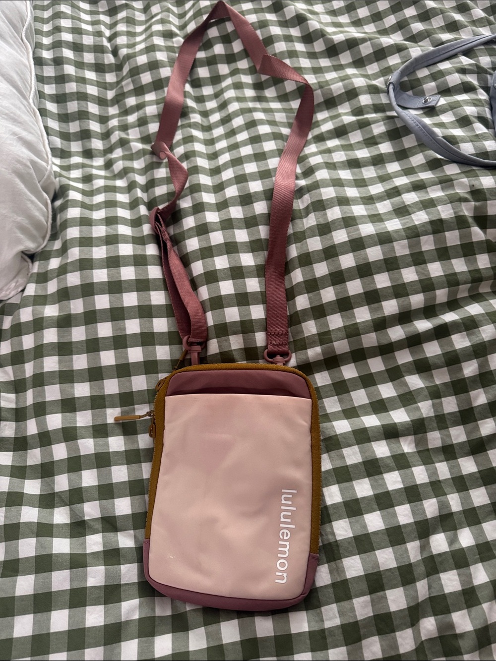 lululemon athletica Pink and Mustard Crossbody Pouch
